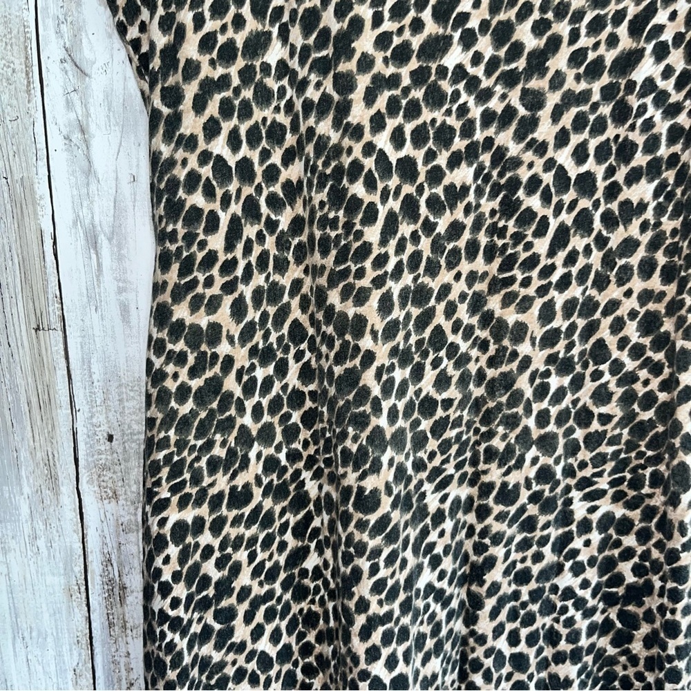 J.Crew Leopard Print Midi Dress XXS Sleeveless Cotton Fitted Casual Summer Dress - Picture 8 of 9